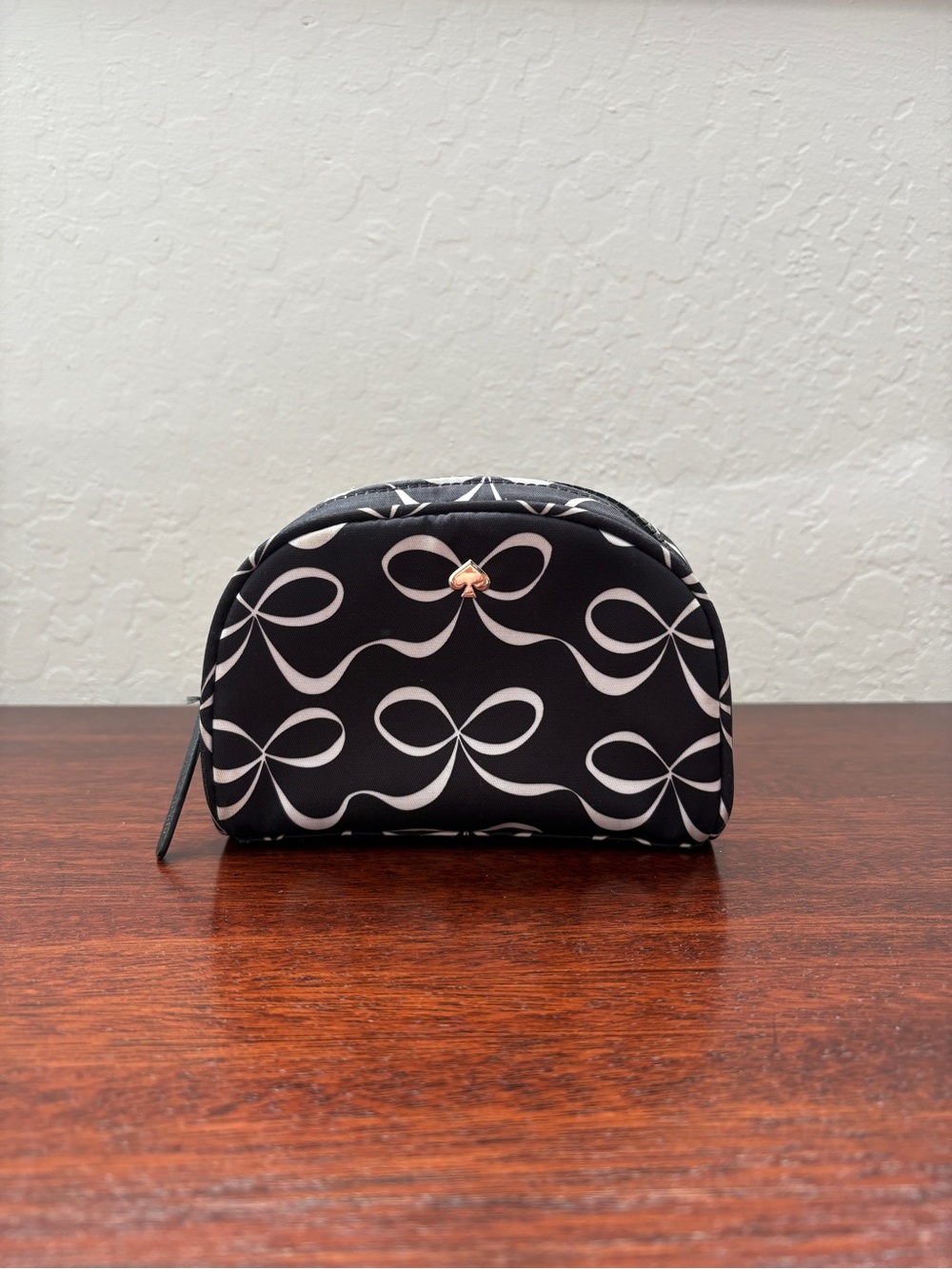 kate spade Black and White Bow Print Mini Cosmetic Bag
